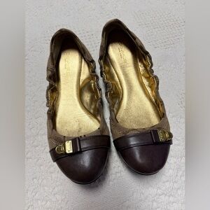 Coach Women‘s Delphine Brown Signature Canvas Ballet Flats Size 5.5